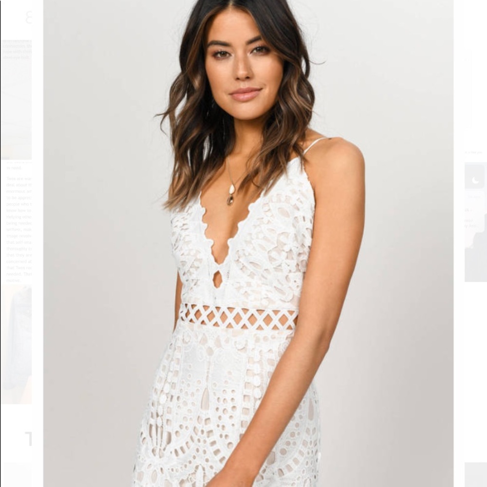 White Lace Maxi Dress XS